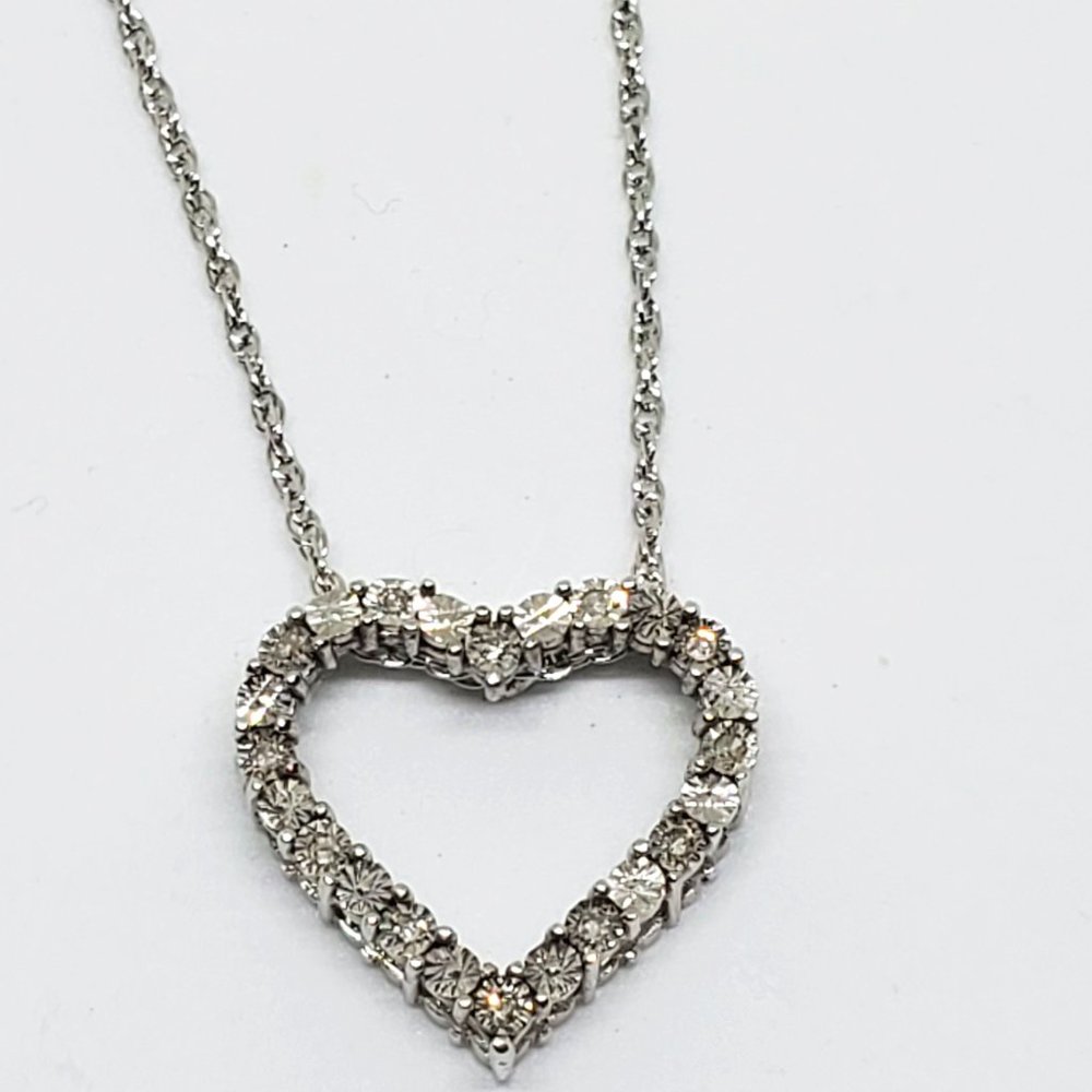 Love Sterling Silver Made with Swarovski Crystal Heart Pendant Necklace